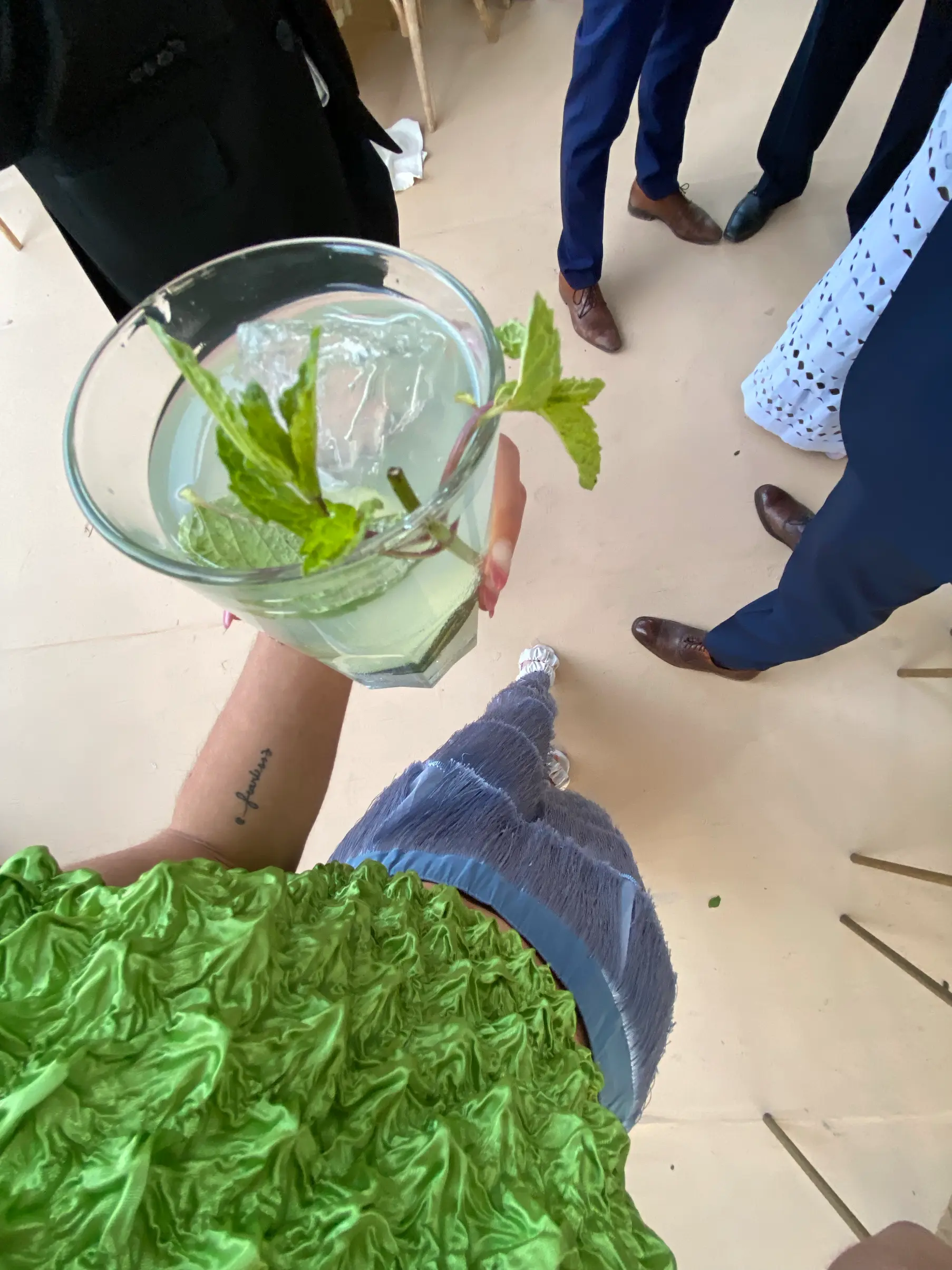 guest with mojito drink at wedding guest with mojito drink at wedding